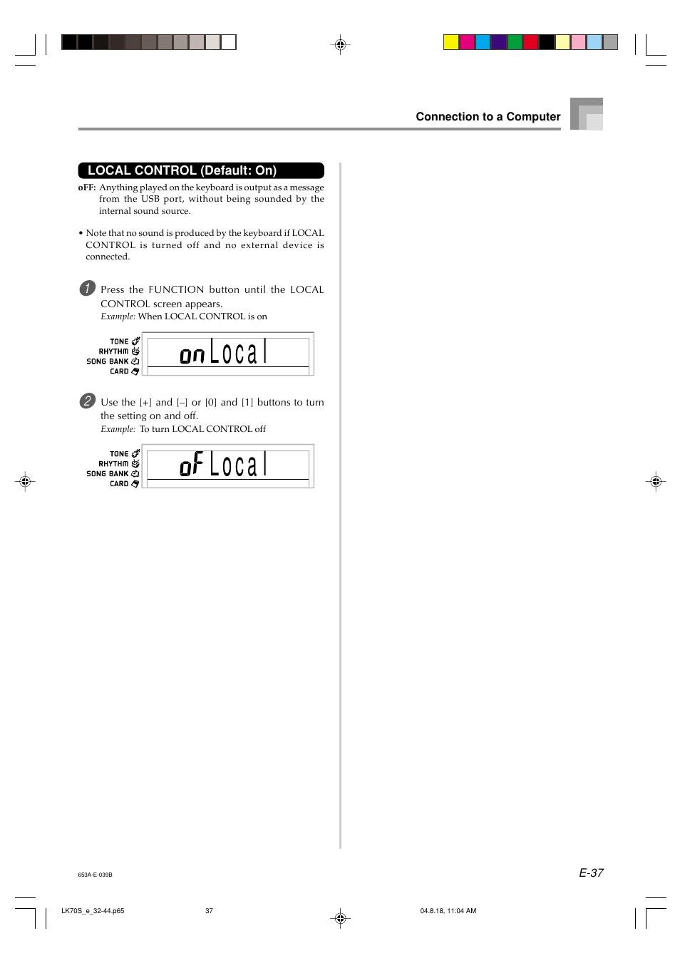 Casio LK70S User Manual | Page 39 / 59