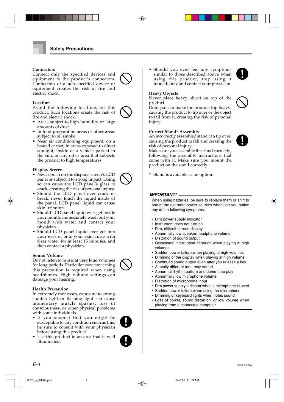 Casio LK70S User Manual | Page 6 / 59