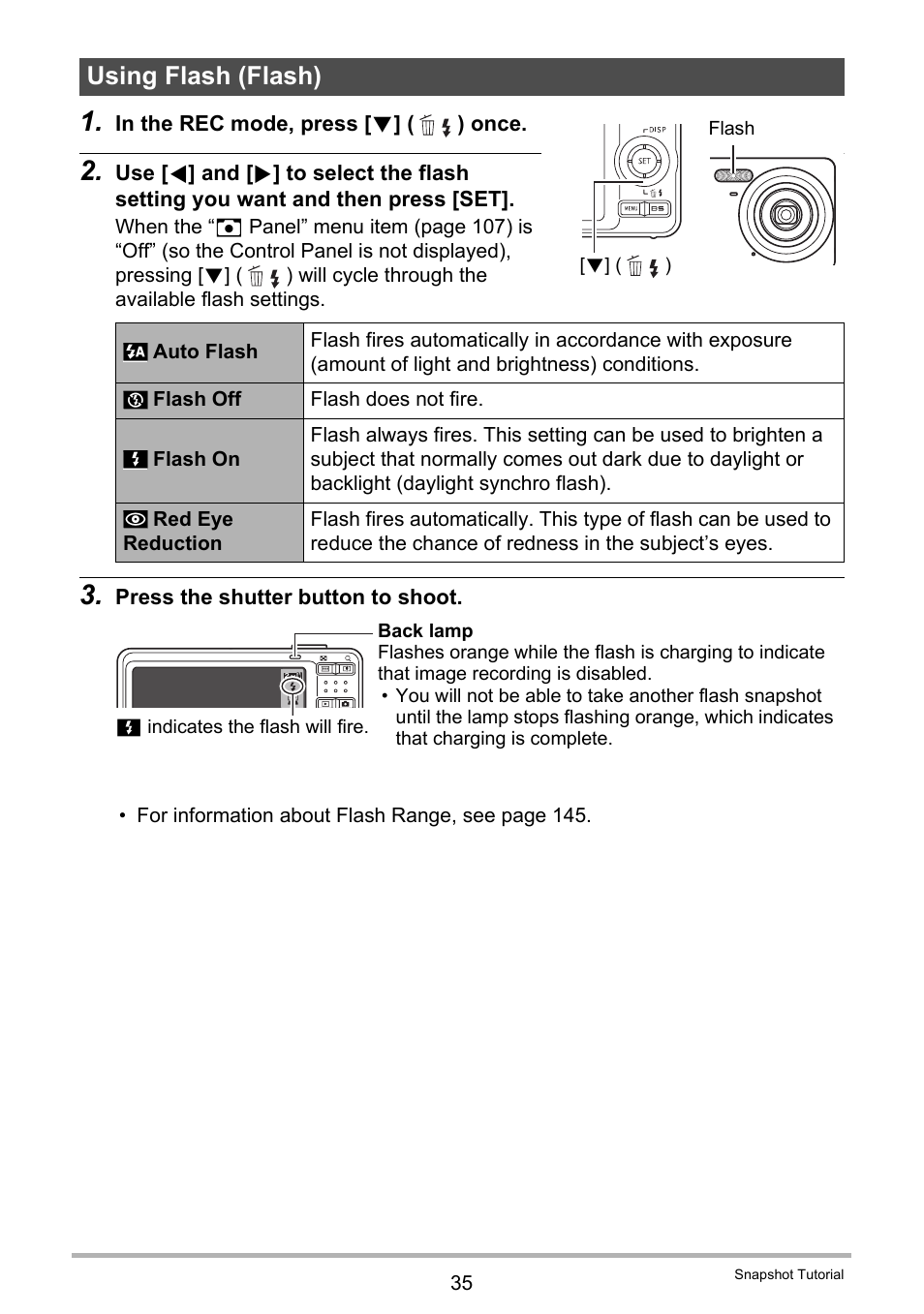 Using flash (flash) | Casio EX-Z29 User Manual | Page 35 / 148