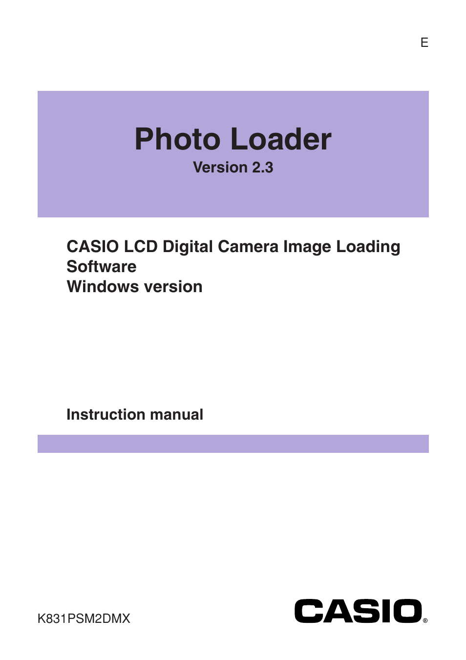 Casio VERSION 2.3 User Manual | 52 pages