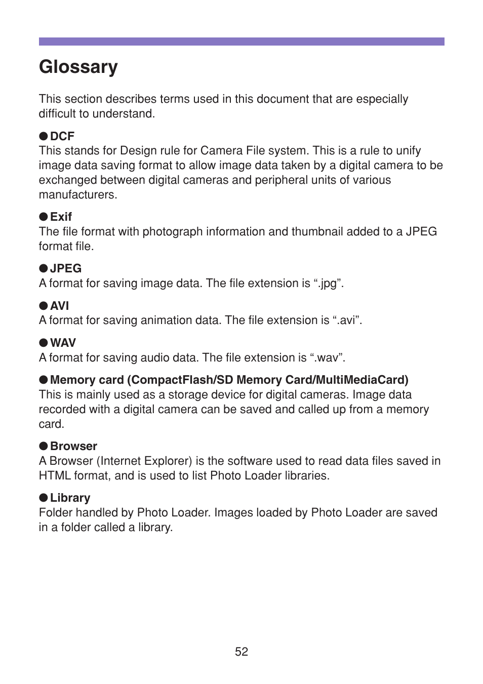 Glossary | Casio VERSION 2.3 User Manual | Page 52 / 52