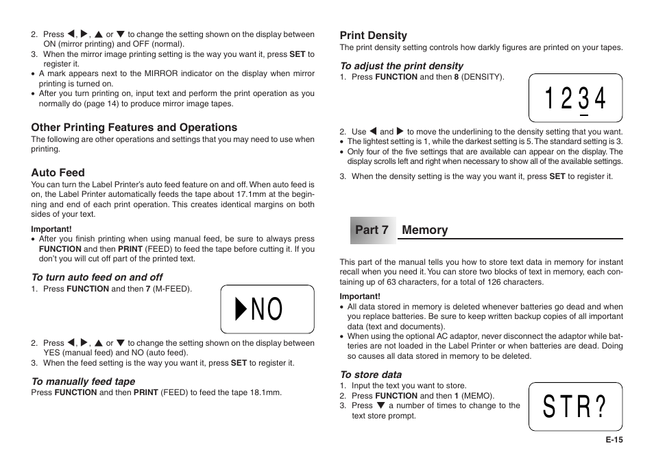 No 1234 str | Casio KL-70E User Manual | Page 16 / 25