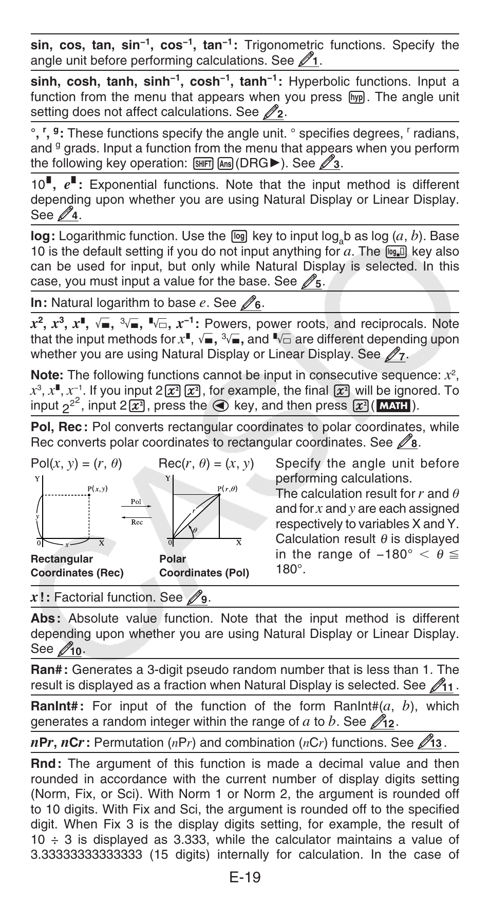 E-19 | Casio FX-300ESPLUS User Manual | Page 20 / 32