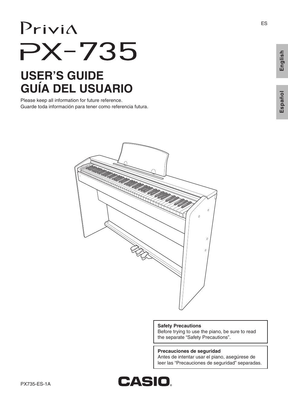 Casio PRIVIA PX735-ES-1A User Manual | 42 pages