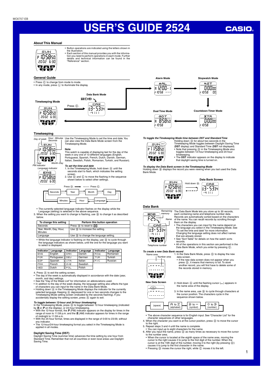 Casio 2524 User Manual | 4 pages