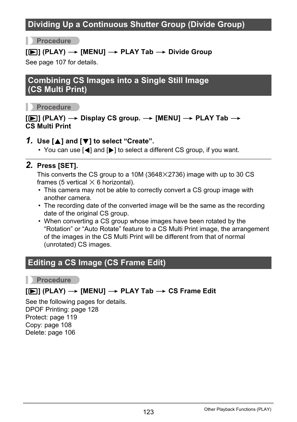 Editing a cs image (cs frame edit) | Casio EXILIM EX-FH25 User Manual | Page 123 / 192