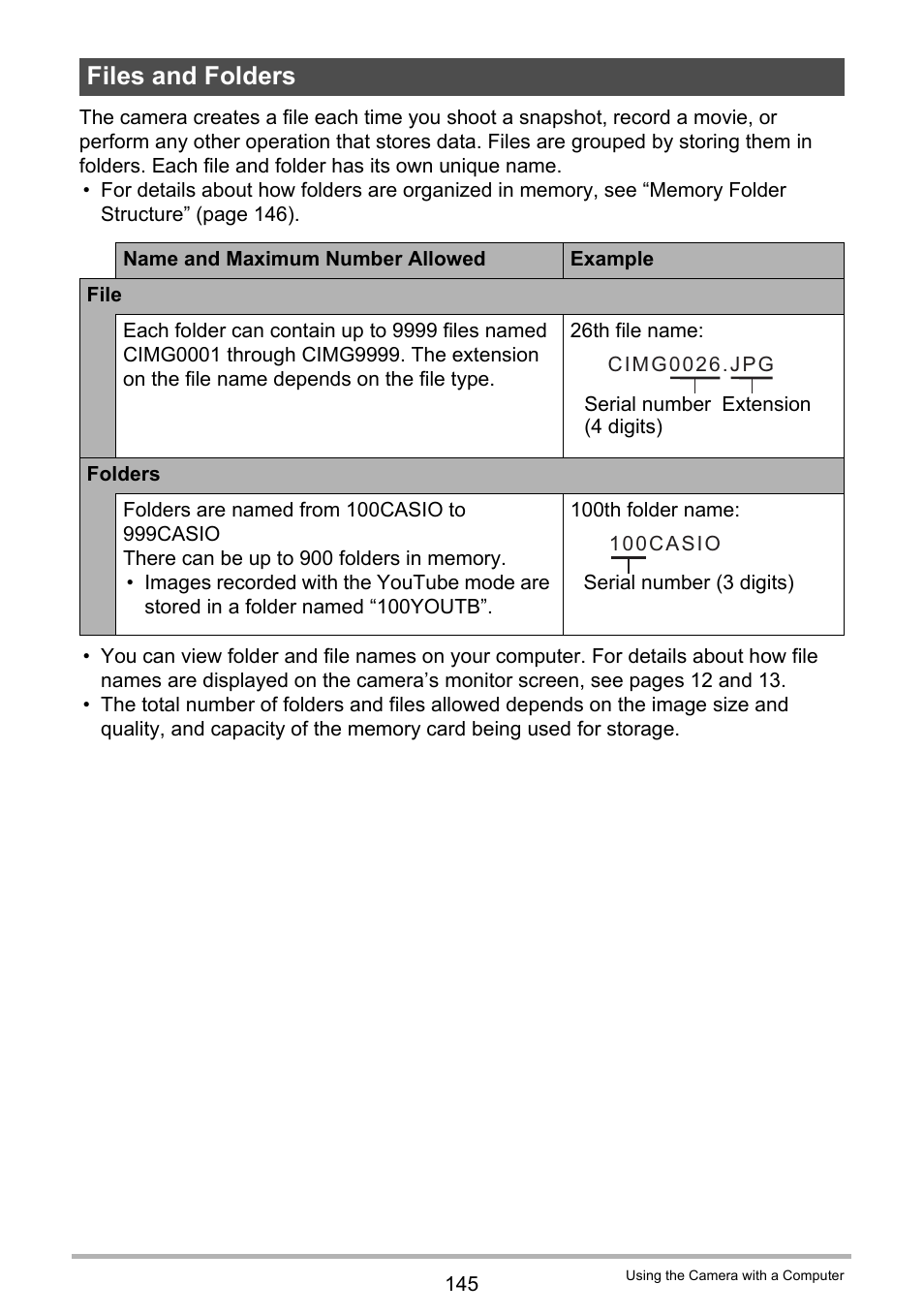 Files and folders | Casio EXILIM EX-FH25 User Manual | Page 145 / 192