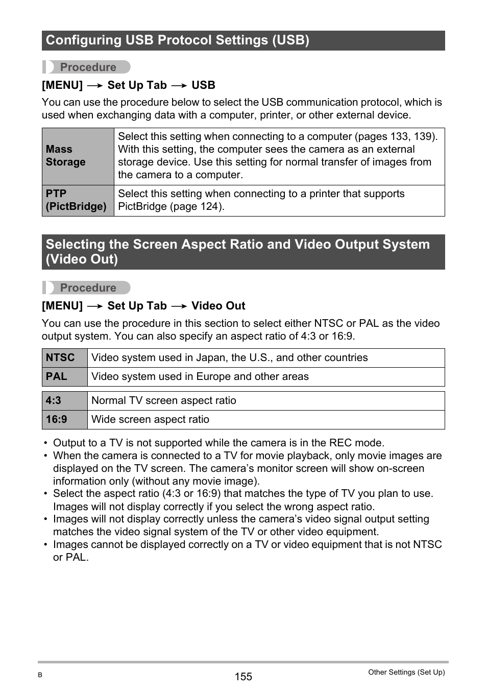 Configuring usb protocol settings (usb) | Casio EXILIM EX-FH25 User Manual | Page 155 / 192