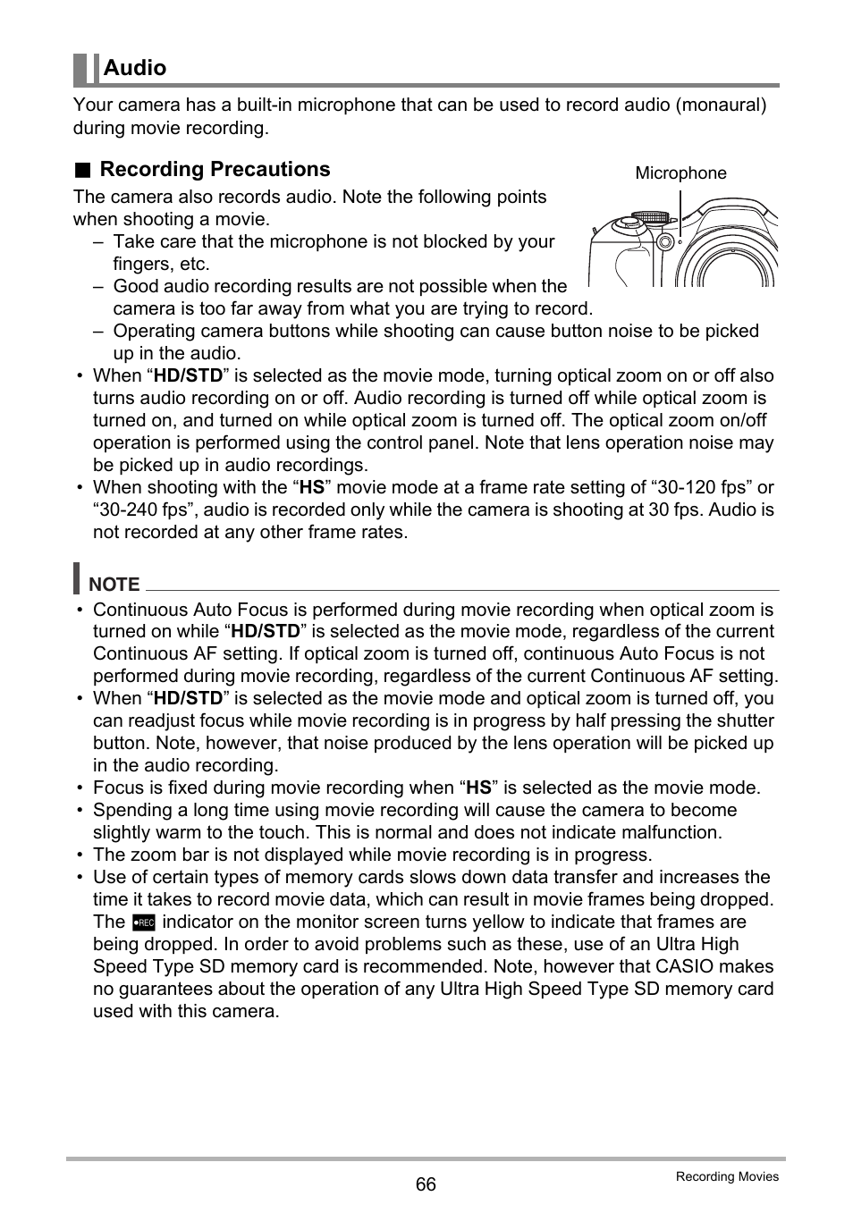 Audio | Casio EXILIM EX-FH25 User Manual | Page 66 / 192