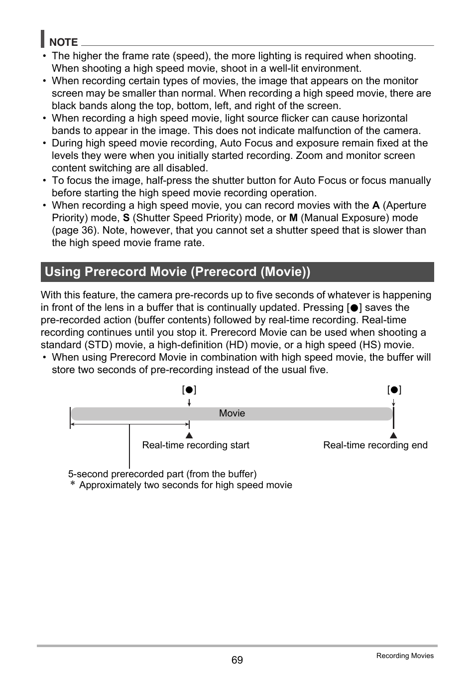 Using prerecord movie (prerecord (movie)) | Casio EXILIM EX-FH25 User Manual | Page 69 / 192