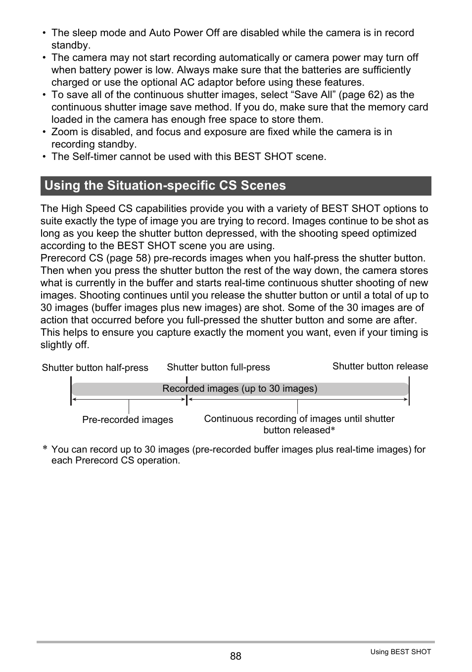 Using the situation-specific cs scenes | Casio EXILIM EX-FH25 User Manual | Page 88 / 192