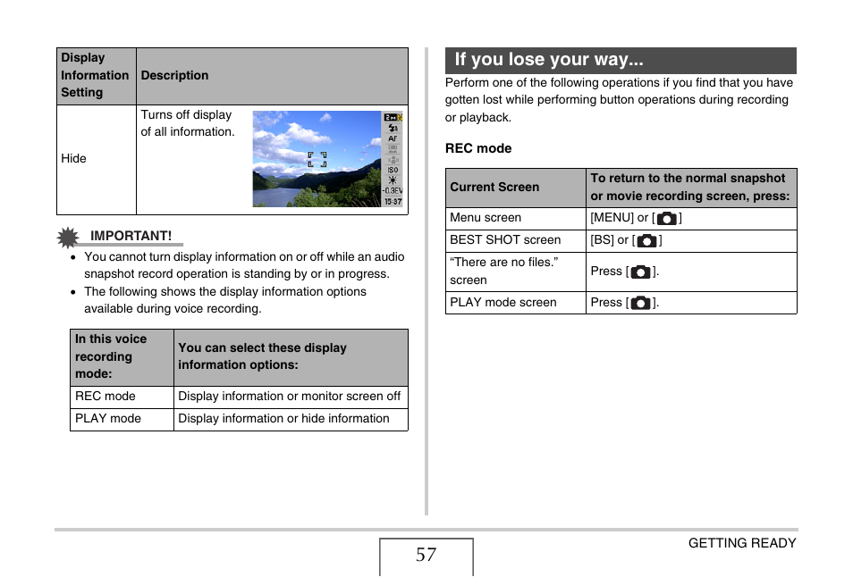 If you lose your way | Casio EXILIM EX-Z1080 User Manual | Page 57 / 267