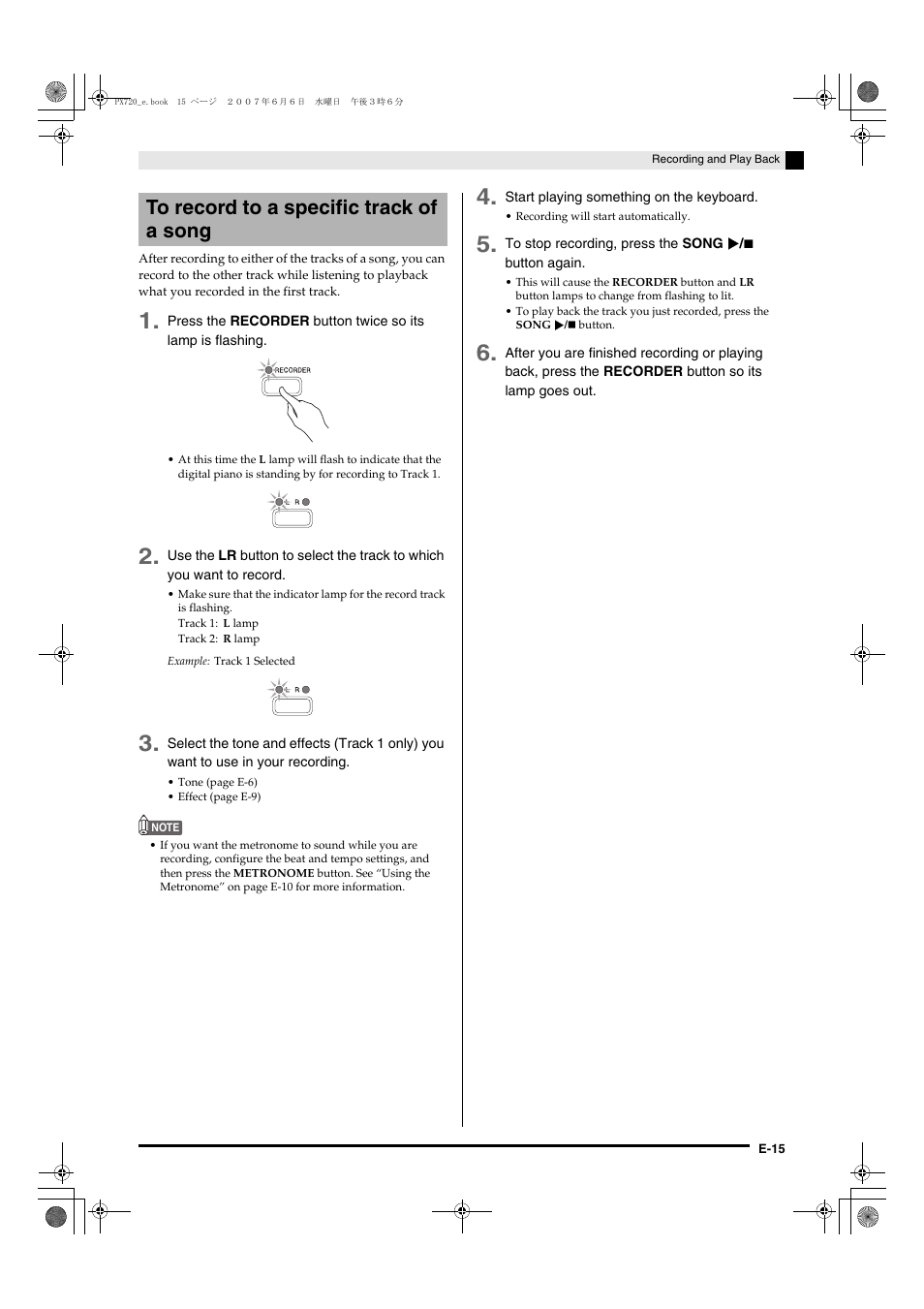 Casio PX720C User Manual | Page 17 / 37