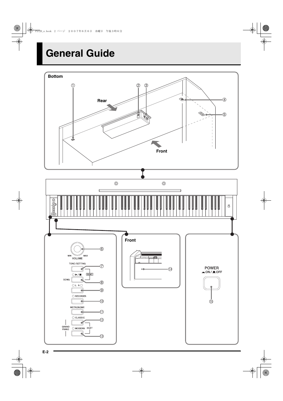 General guide | Casio PX720C User Manual | Page 4 / 37