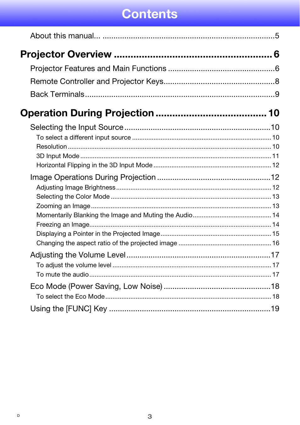 Casio XJ-M250 User Manual | Page 3 / 61