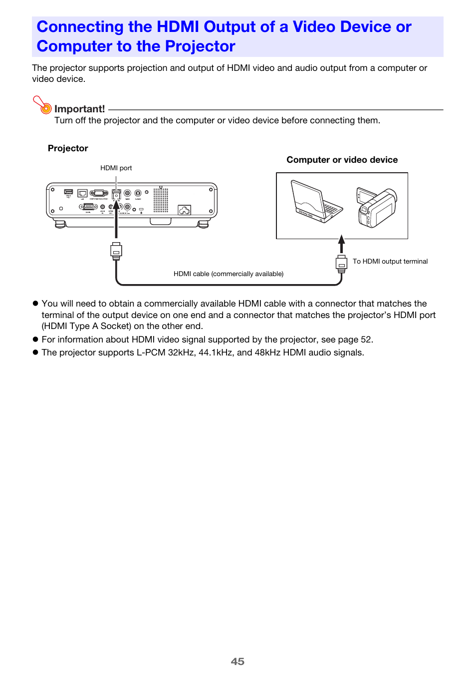Casio XJ-M250 User Manual | Page 45 / 61