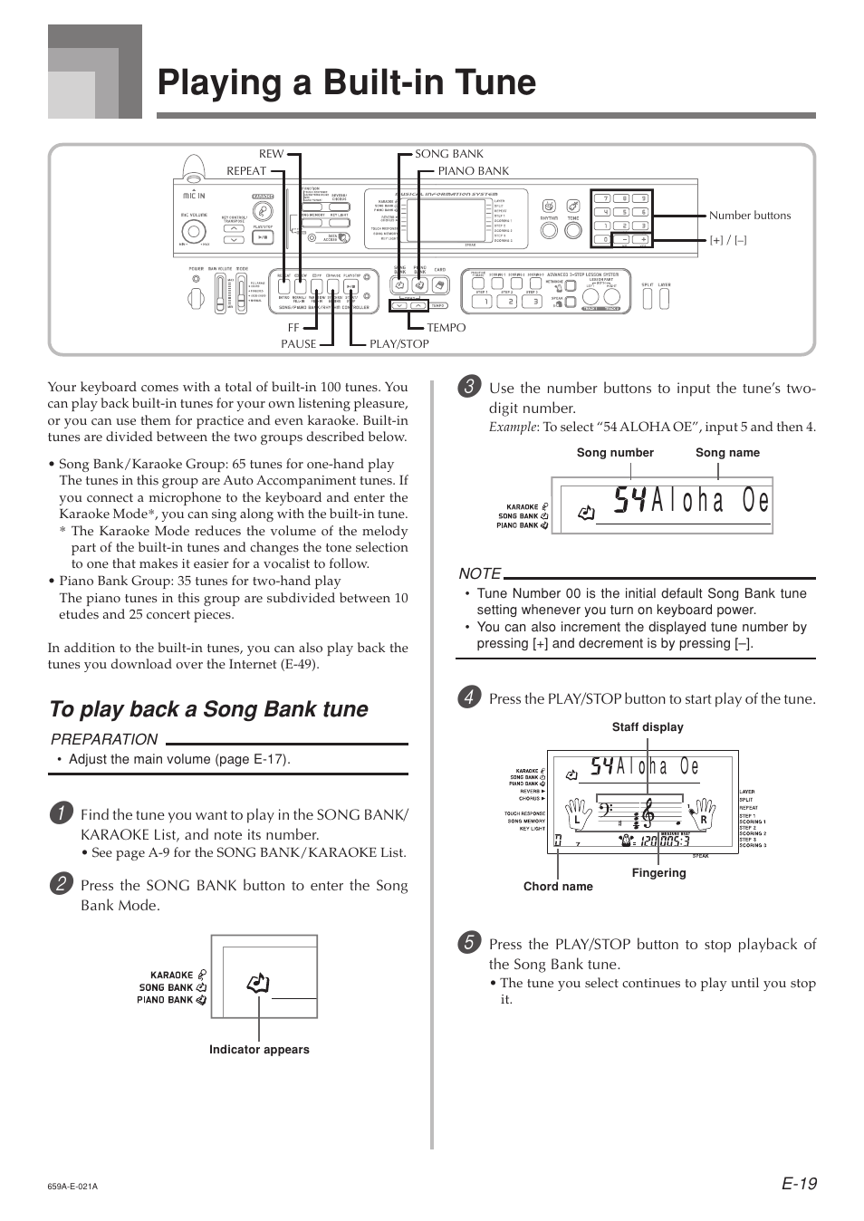 Playing a built-in tune | Casio LK93TV User Manual | Page 21 / 79