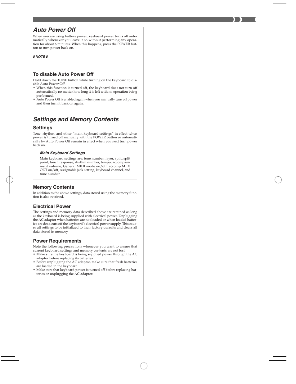 Auto power off | Casio CTK573 User Manual | Page 15 / 54