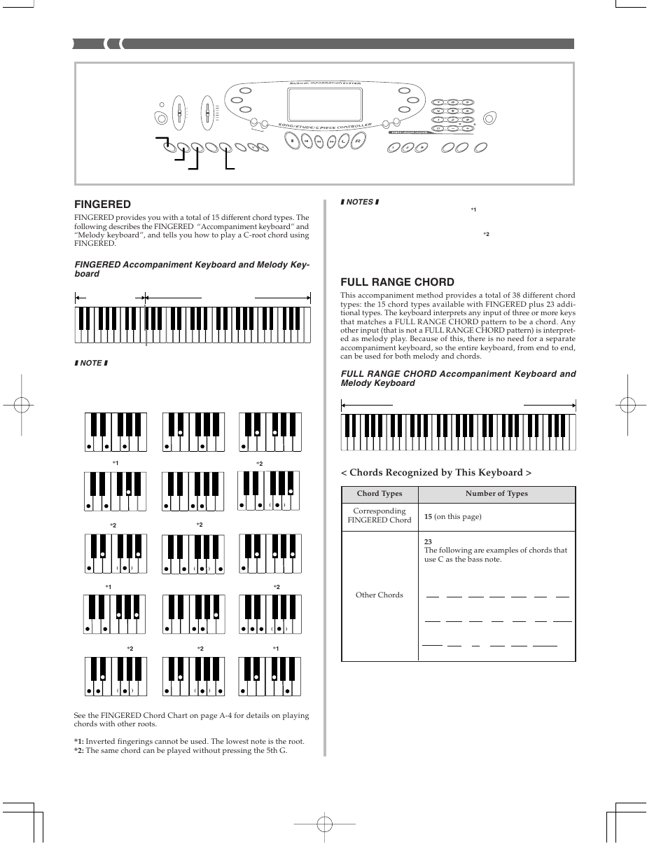 E-18, Full range chord, Fingered | Chords recognized by this keyboard, Ccm cdim caug, Csus4 cmaj7, C7sus4 cadd9, Cmadd9, Cmm7, Cdim7 | Casio CTK573 User Manual | Page 20 / 54