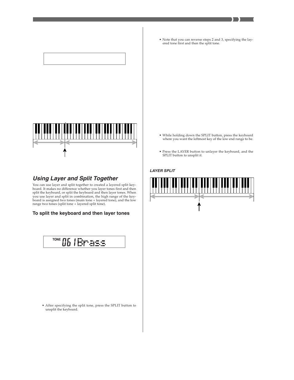 Using layer and split together | Casio CTK573 User Manual | Page 35 / 54