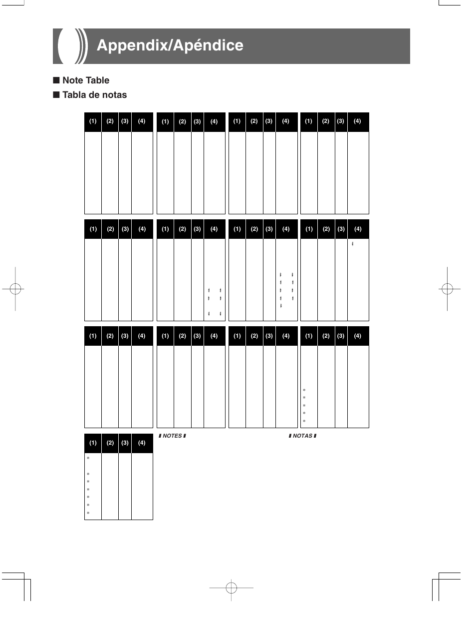 Appendix/apéndice | Casio CTK573 User Manual | Page 45 / 54