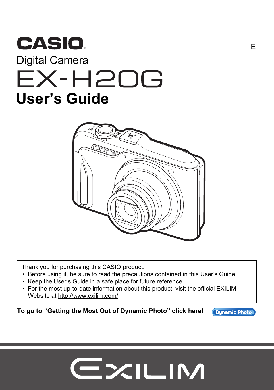 Casio EXILIM EX-H20G User Manual | 192 pages