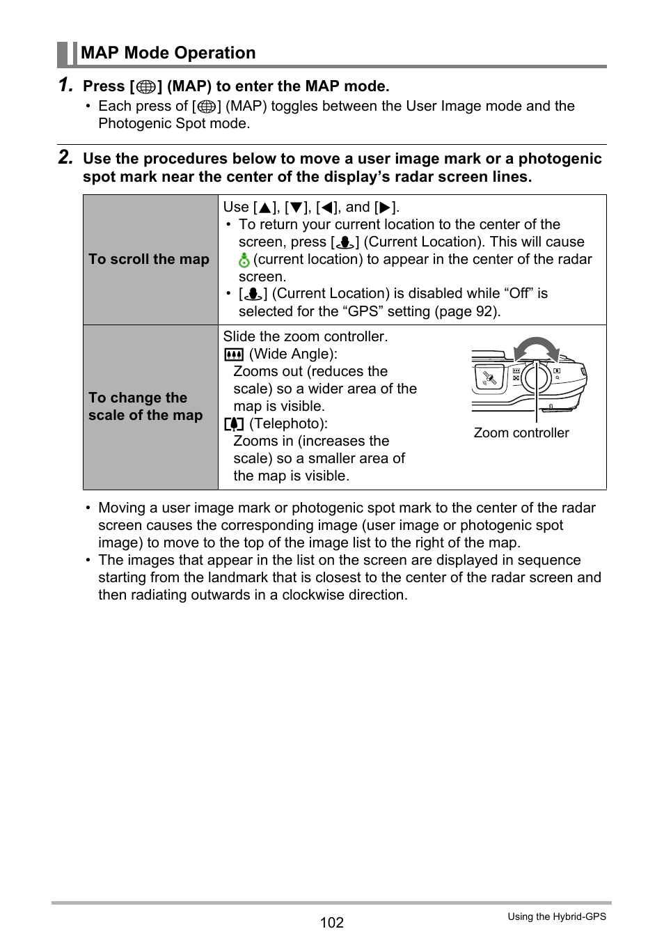 Map mode operation | Casio EXILIM EX-H20G User Manual | Page 102 / 192