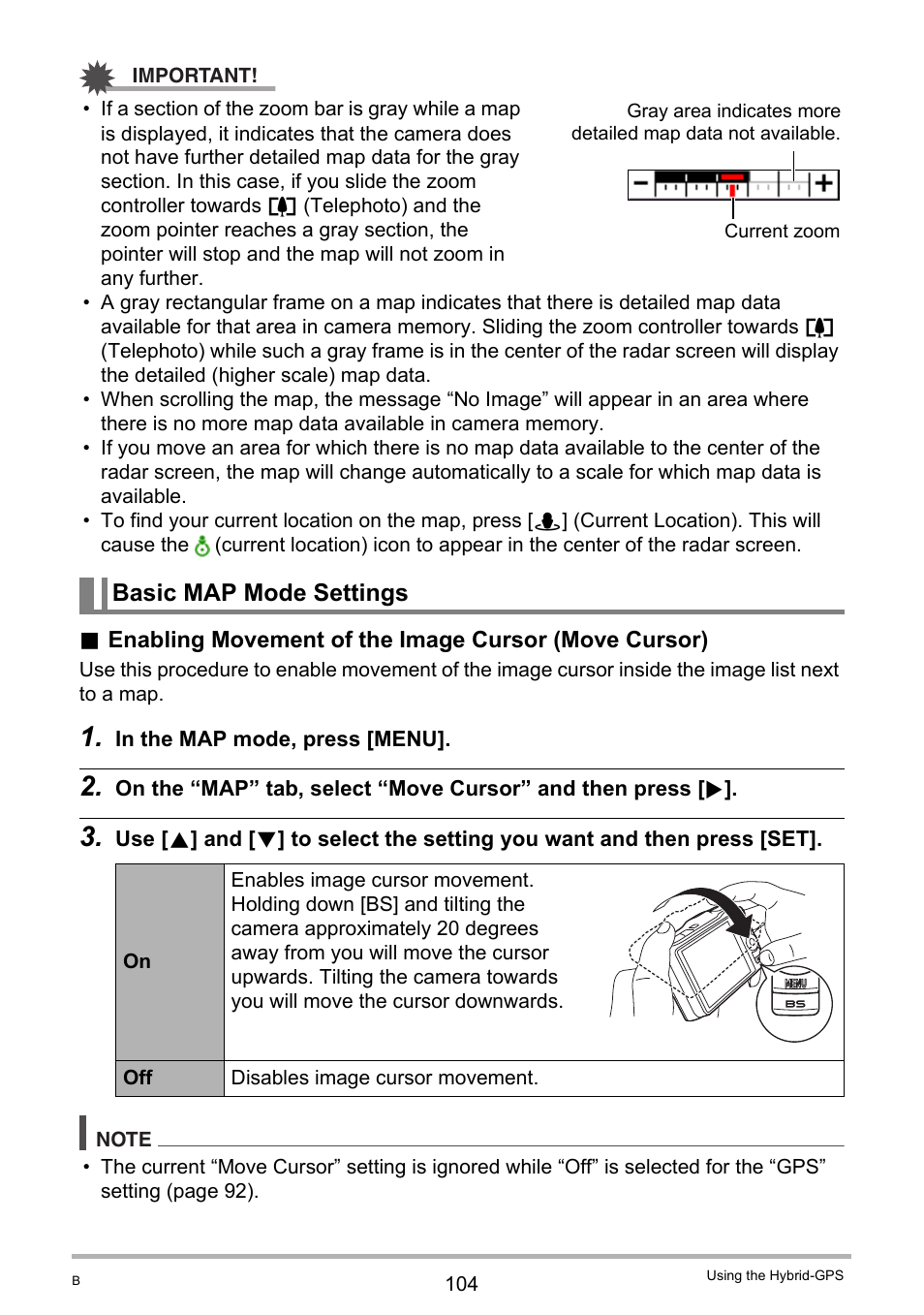 Basic map mode settings | Casio EXILIM EX-H20G User Manual | Page 104 / 192