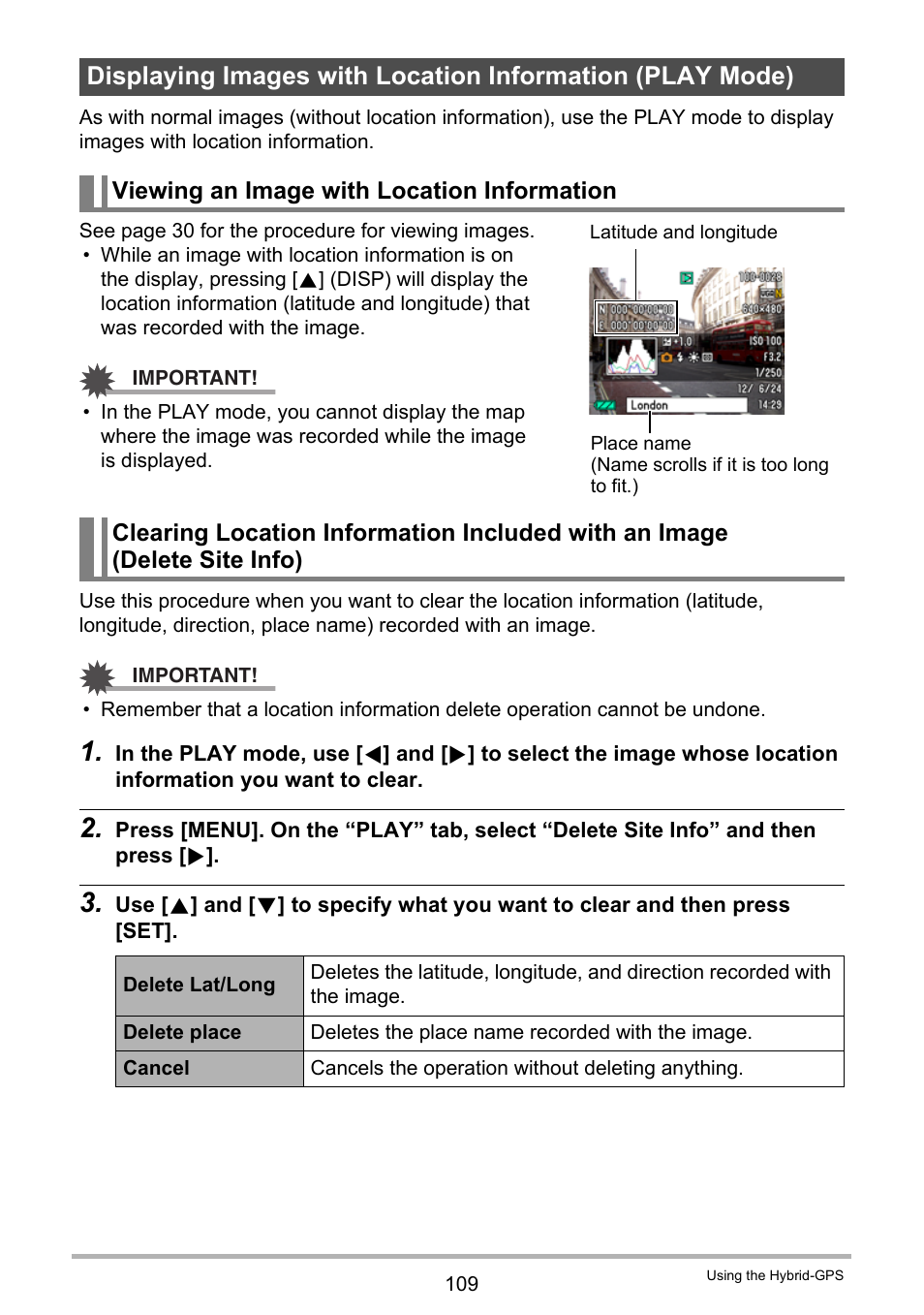 Viewing an image with location information | Casio EXILIM EX-H20G User Manual | Page 109 / 192