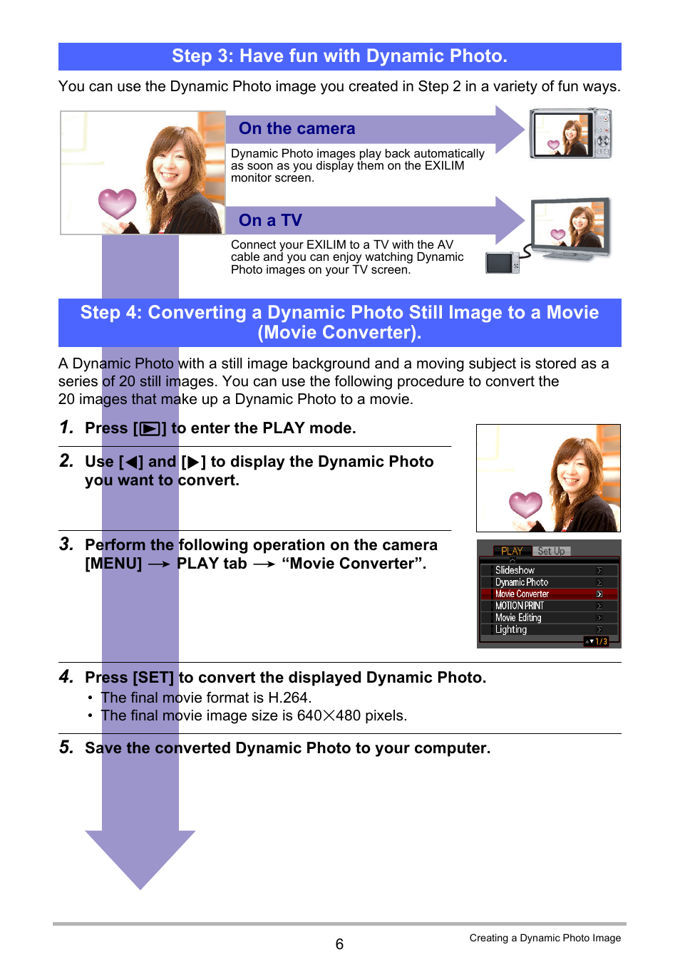 Step 3: have fun with dynamic photo | Casio EXILIM EX-H20G User Manual | Page 191 / 192