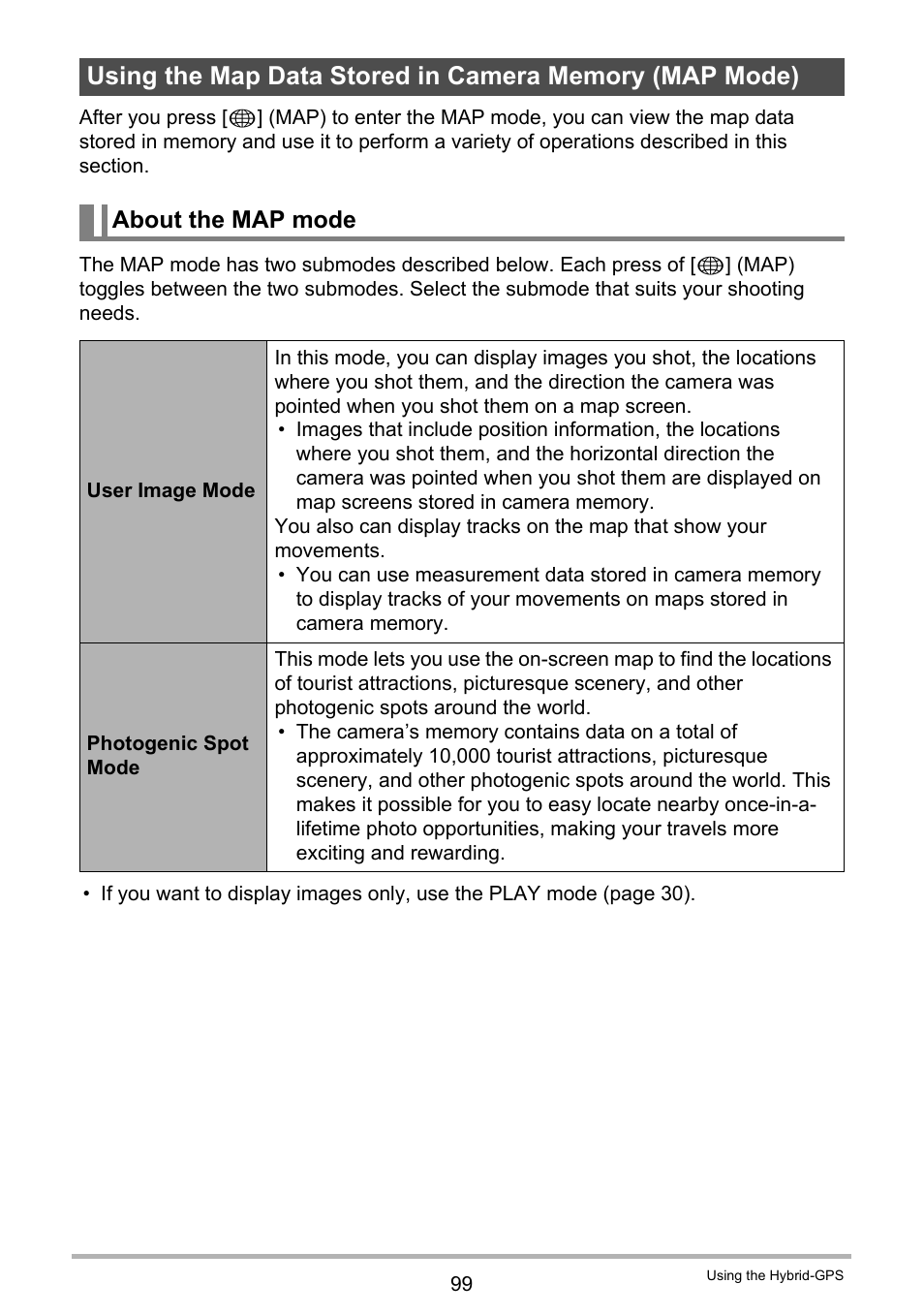 About the map mode, E 99 | Casio EXILIM EX-H20G User Manual | Page 99 / 192