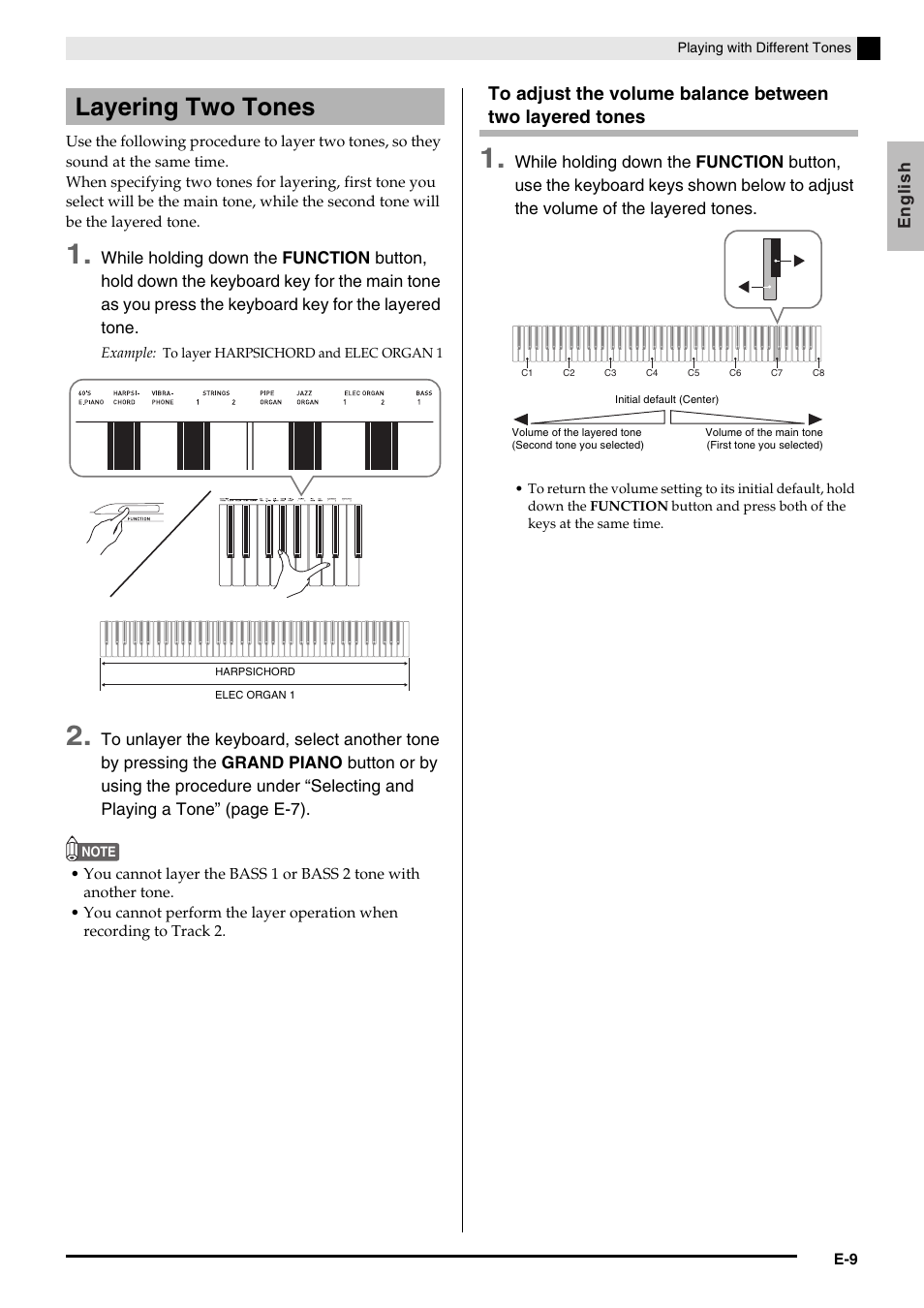 Layering two tones | Casio PRIVIA PX135 User Manual | Page 11 / 37