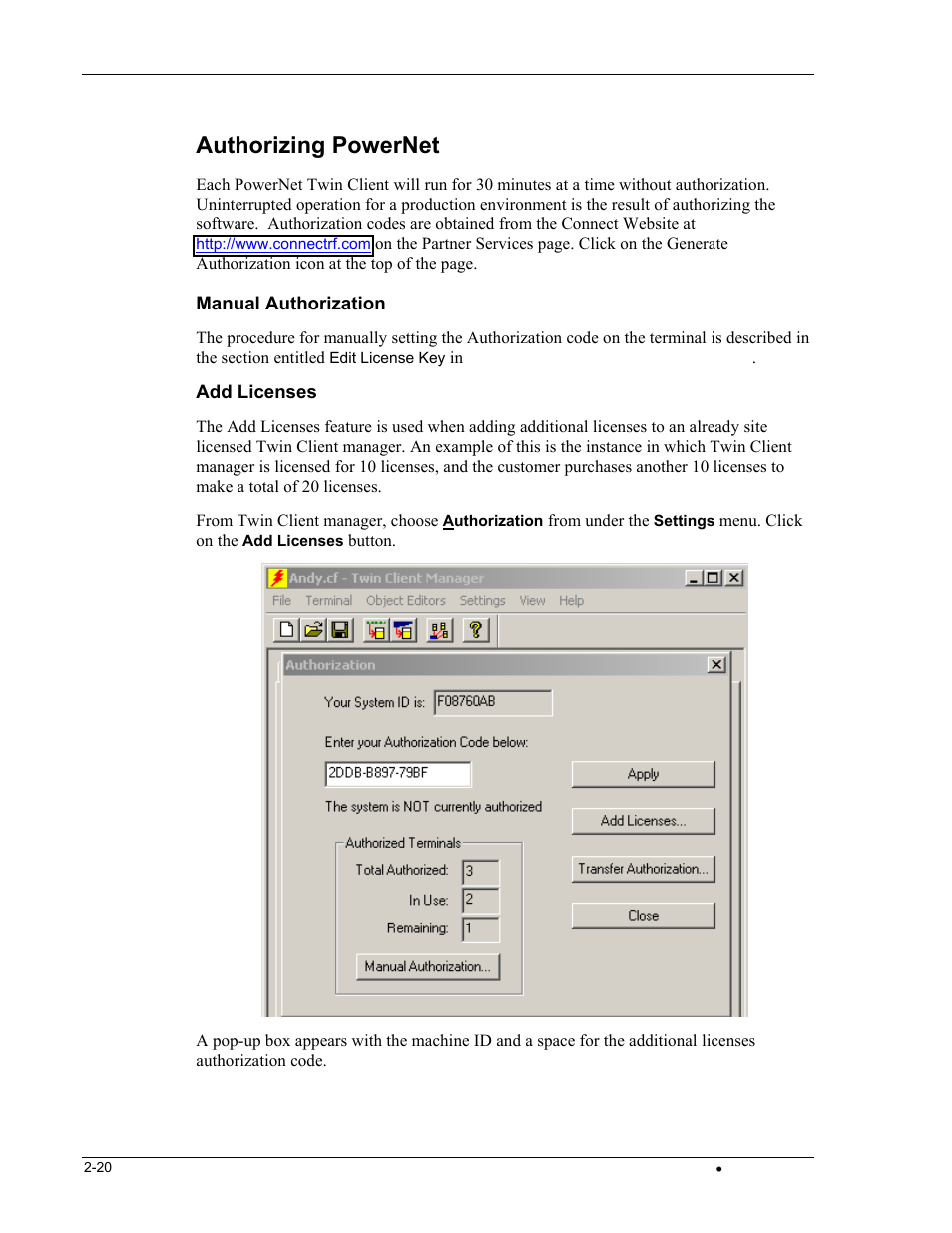 Authorizing powernet | Casio DT-800RF User Manual | Page 28 / 64