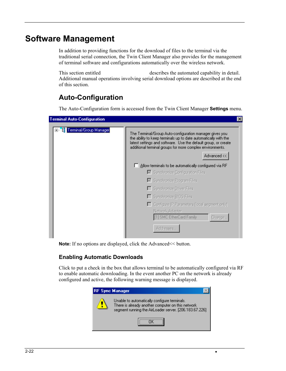 Software management, Auto-configuration | Casio DT-800RF User Manual | Page 30 / 64