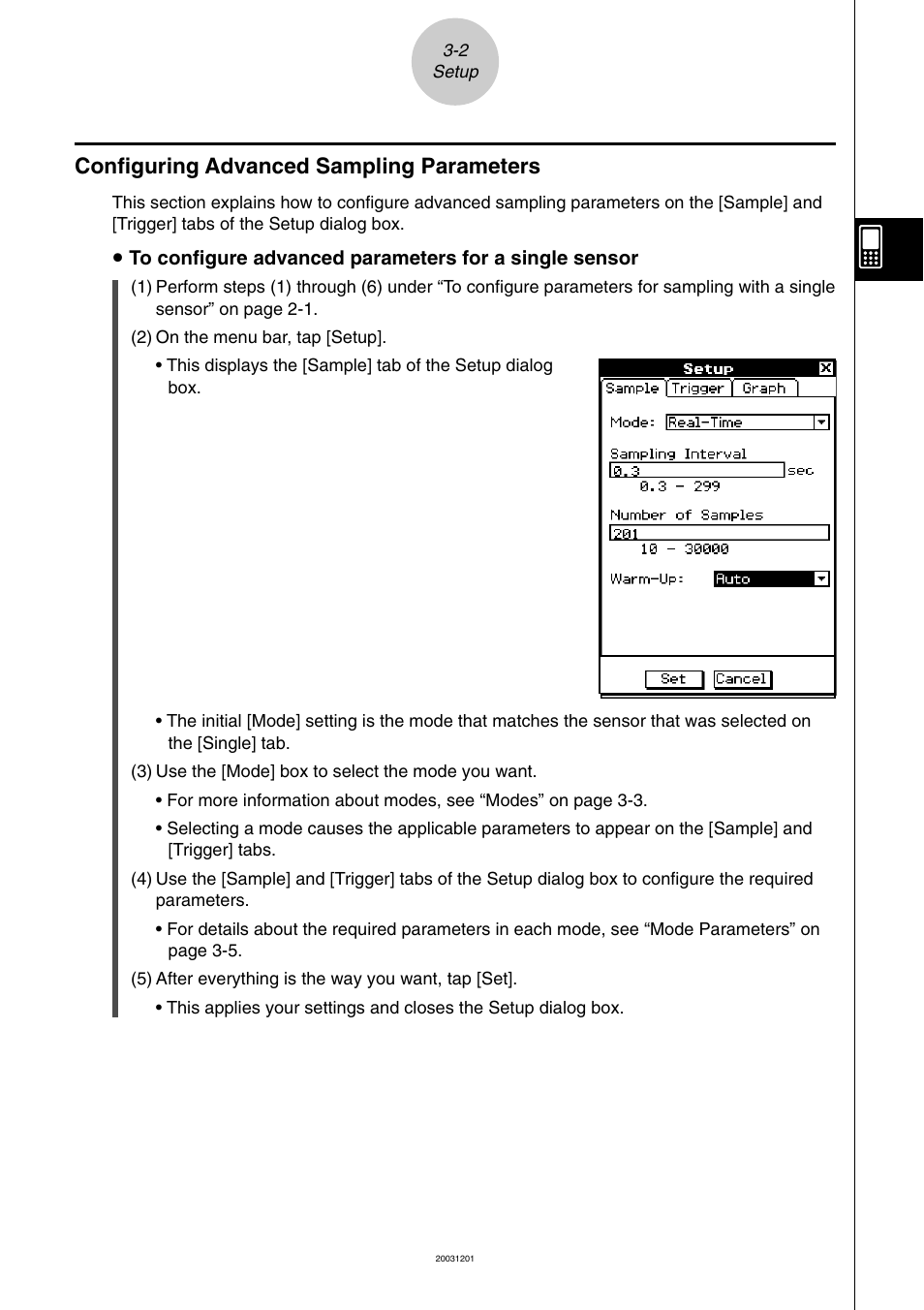 Configuring advanced sampling parameters, Configuring advanced sampling parameters -2 | Casio EA-200 User Manual | Page 21 / 81