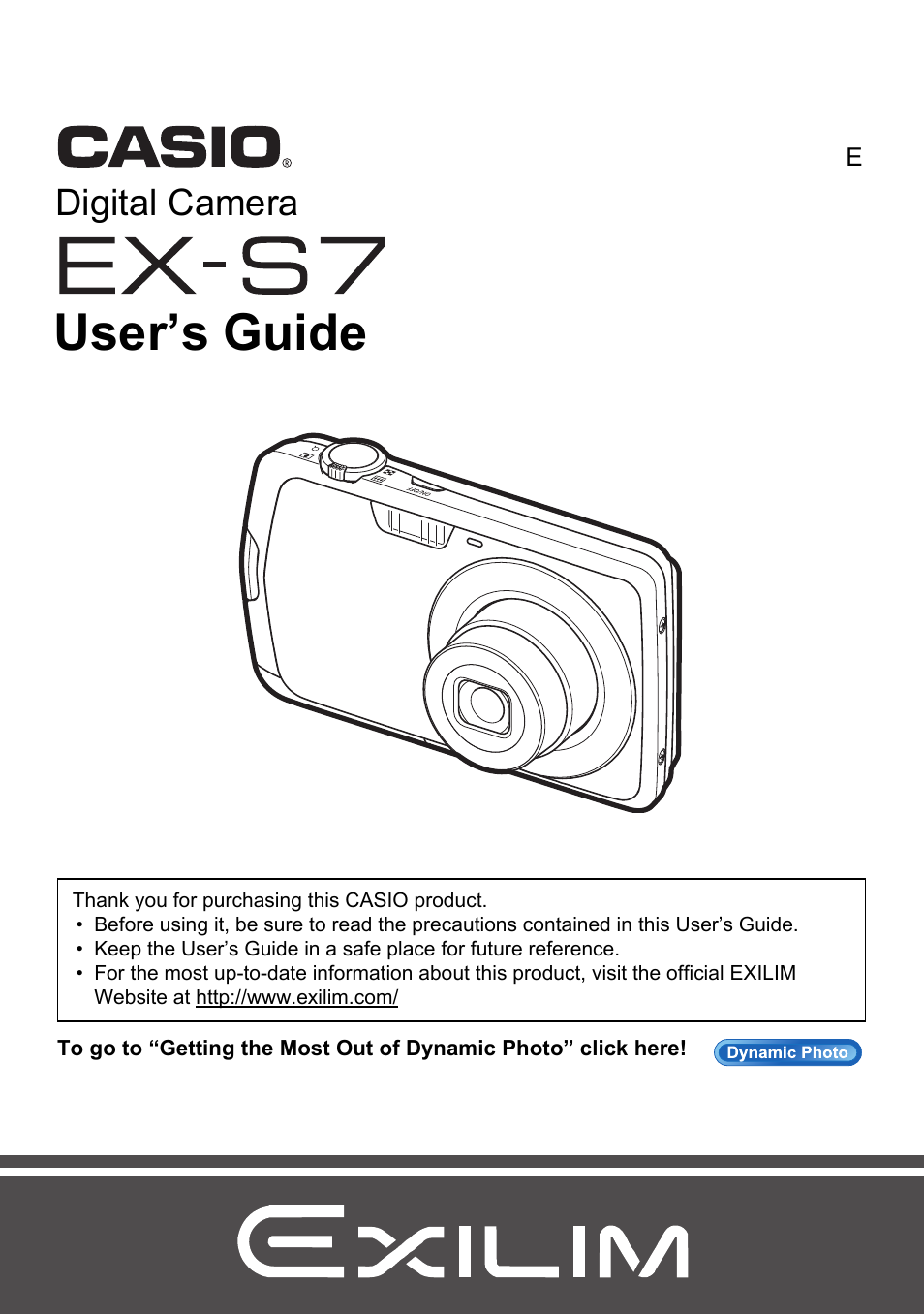 Casio EXILIM EX-S7 User Manual | 194 pages