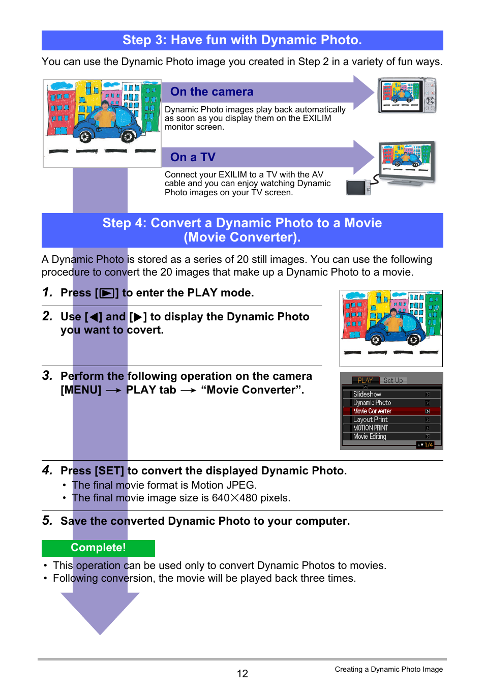 Step 3: have fun with dynamic photo | Casio EXILIM EX-S7 User Manual | Page 193 / 194