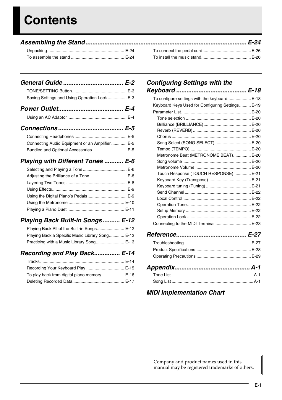 Casio CELVIANO AP-200 User Manual | Page 3 / 34