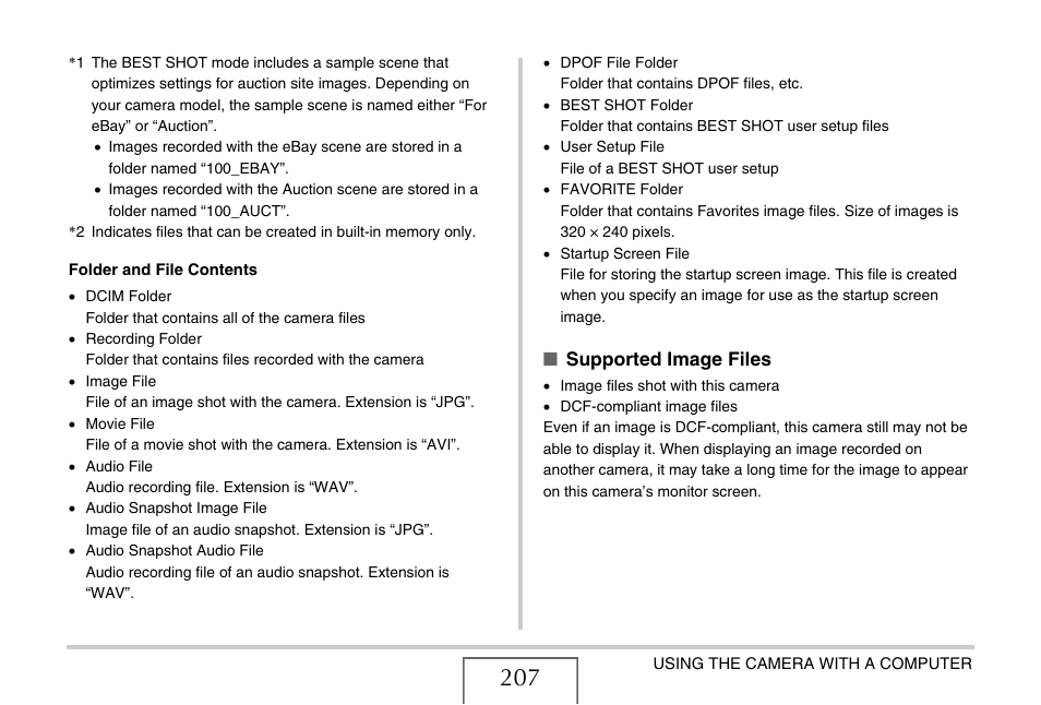 Supported image files | Casio EXILIM EX-Z75 User Manual | Page 207 / 233