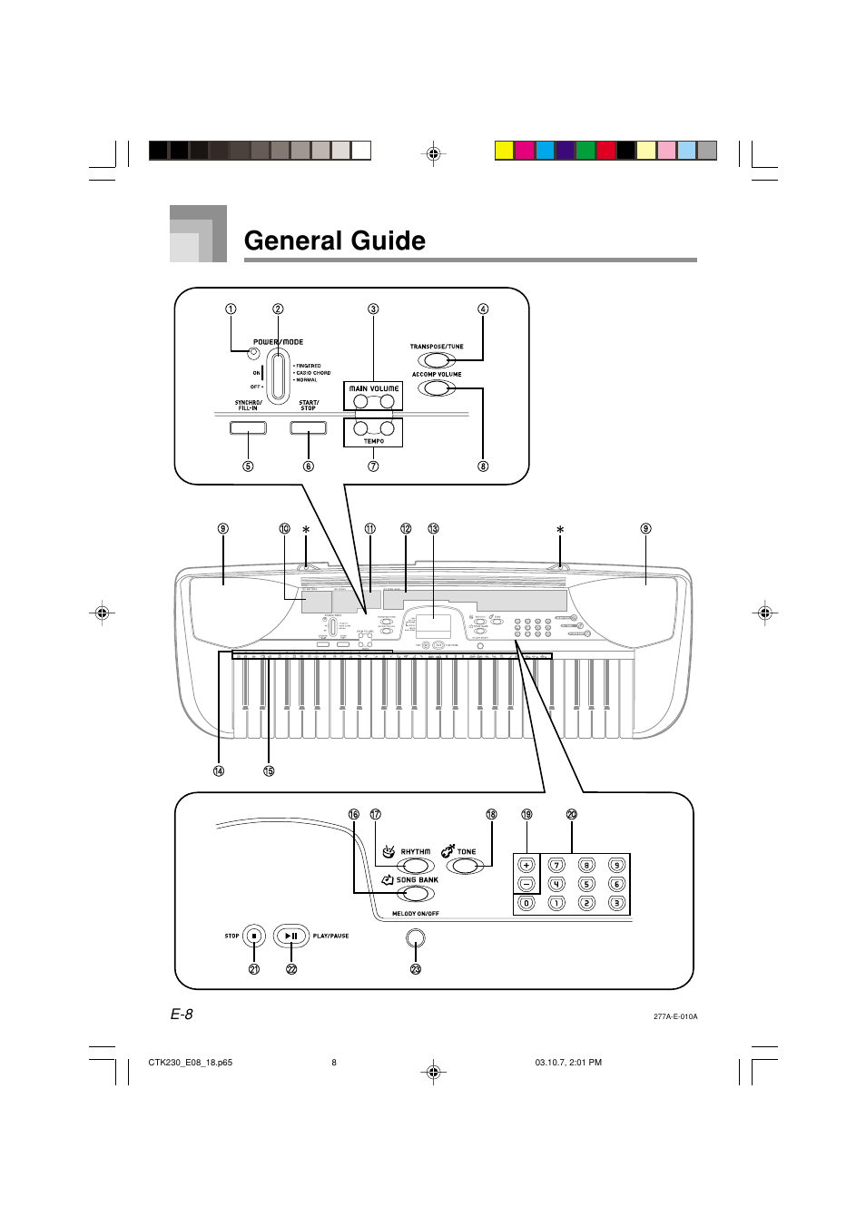 General guide | Casio CTK-230 User Manual | Page 10 / 51