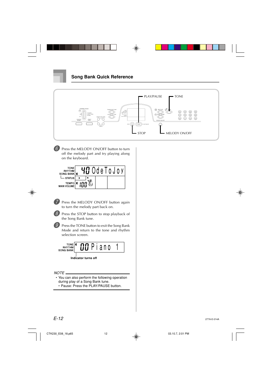 Casio CTK-230 User Manual | Page 14 / 51