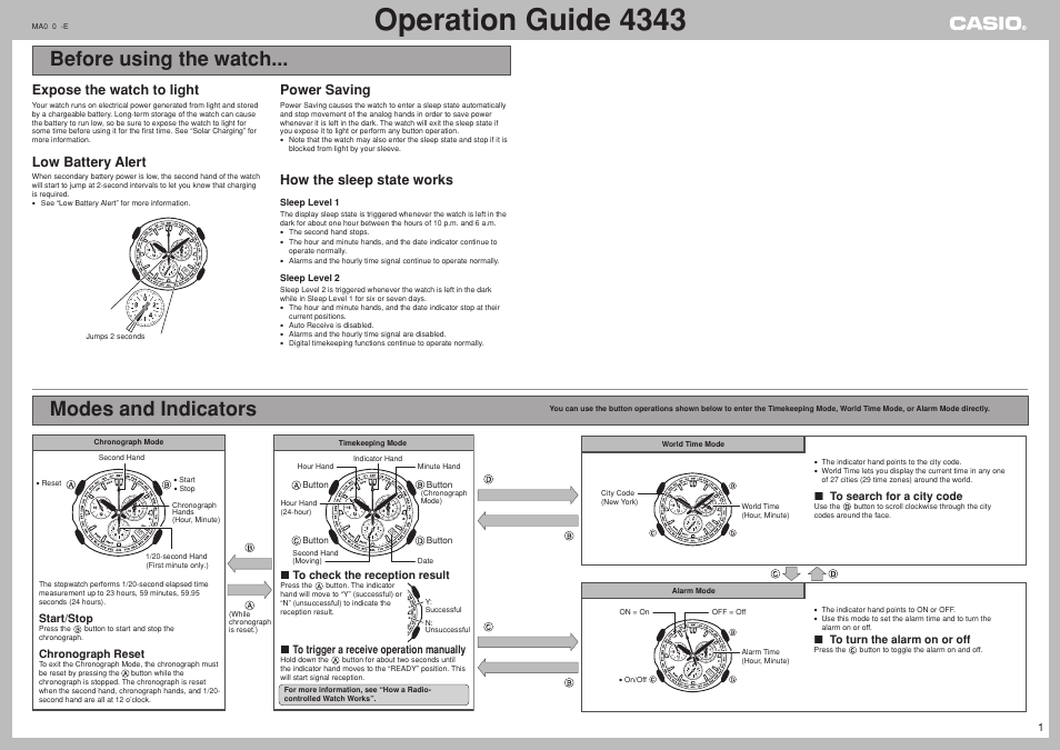 Casio 4343 User Manual | 7 pages