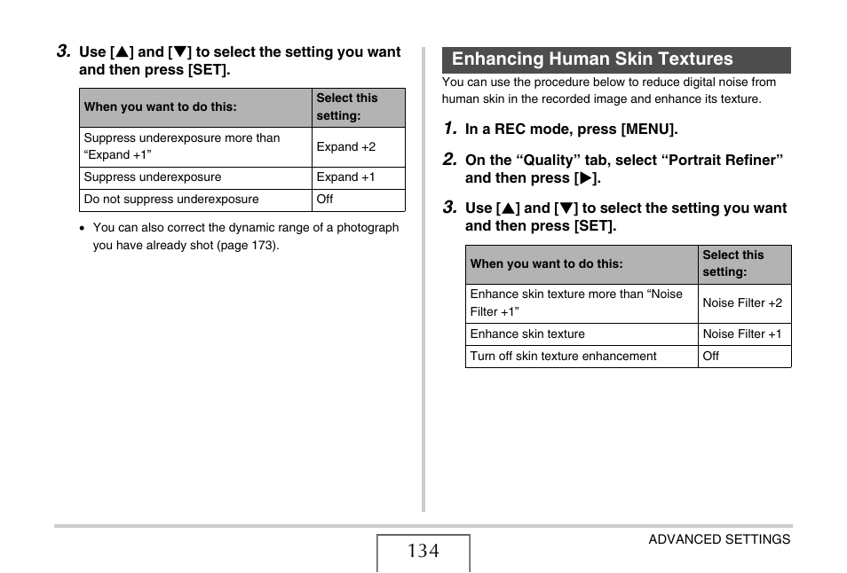 Enhancing human skin textures | Casio EX-V7 User Manual | Page 134 / 276