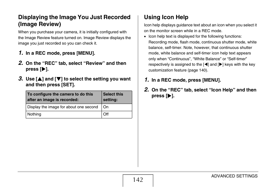 Using icon help | Casio EX-V7 User Manual | Page 142 / 276