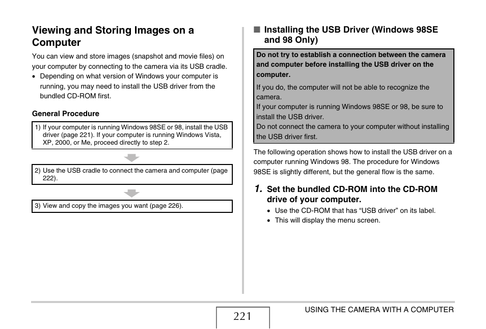 Viewing and storing images on a computer | Casio EX-V7 User Manual | Page 221 / 276