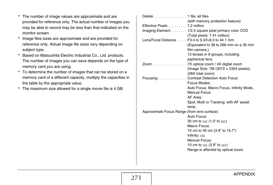 Casio EX-V7 User Manual | Page 271 / 276