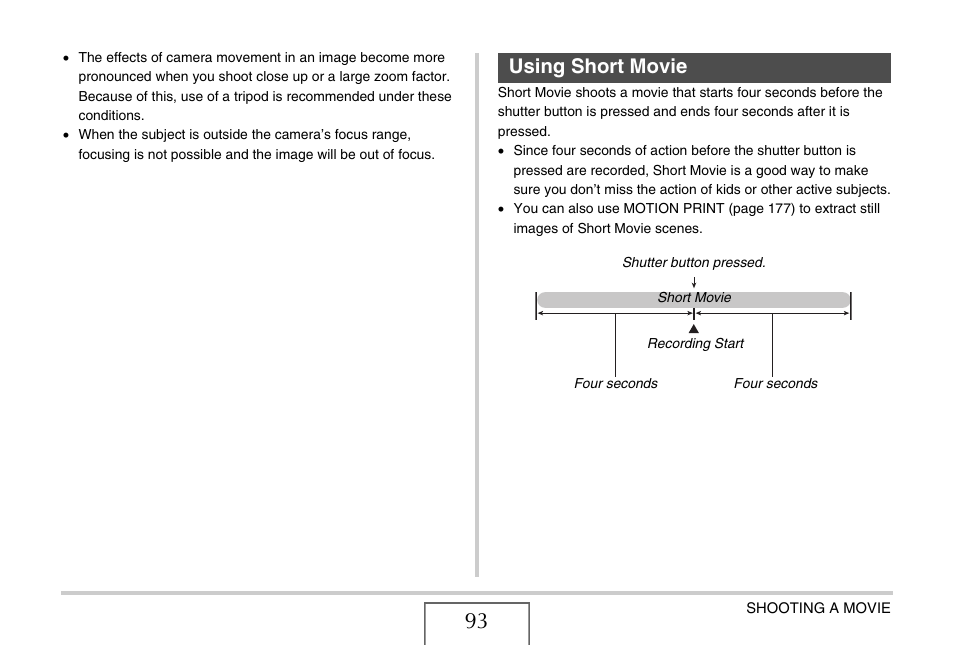 Using short movie | Casio EX-V7 User Manual | Page 93 / 276