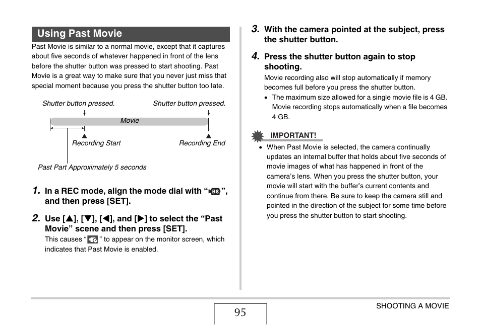 Using past movie | Casio EX-V7 User Manual | Page 95 / 276