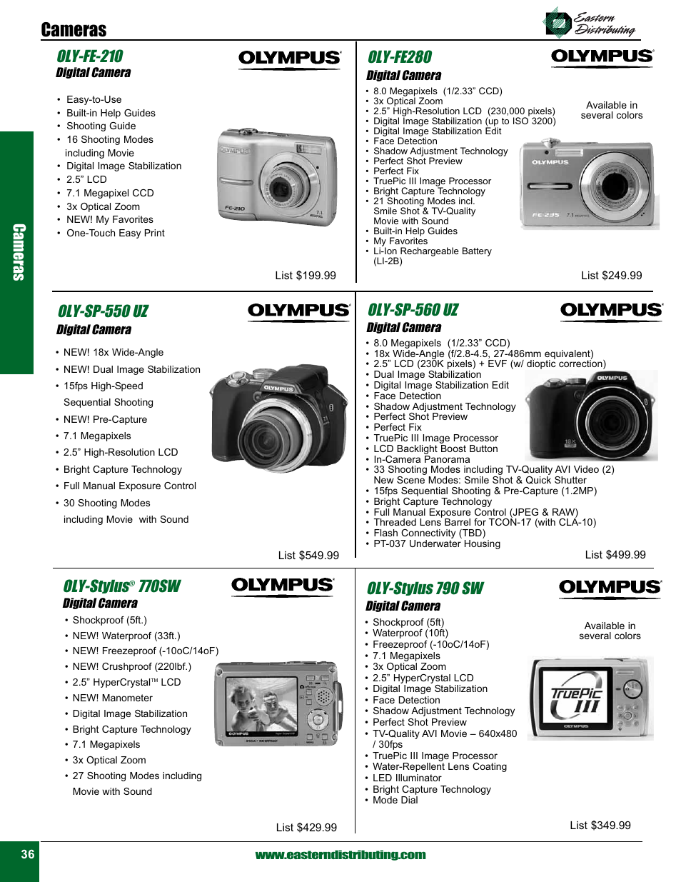 Oly-fe-210, Oly-stylus, 770sw | Oly-sp-550 uz, Oly-fe280, Oly-sp-560 uz, Oly-stylus 790 sw, Cameras | Casio EXILIM EX S 880 User Manual | Page 2 / 10