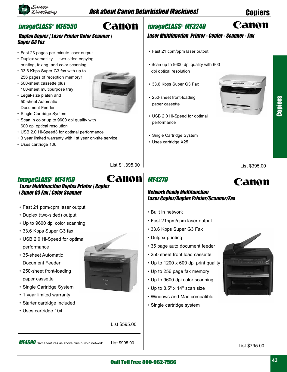 Imageclass, Mf6550, Mf4150 | Mf3240, Ask about canon refurbished machines, Mf4270, Copiers | Casio EXILIM EX S 880 User Manual | Page 9 / 10